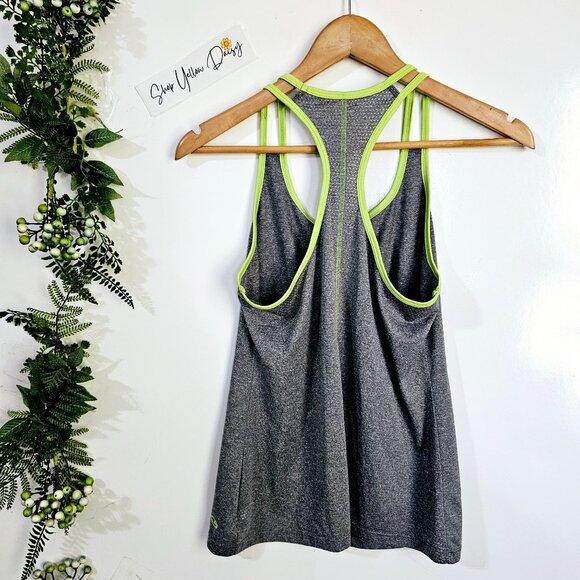 Champion Womens Medium‎ Gray & Green Racerback Tank Top XS ~TT124.3 - Picture 4 of 4